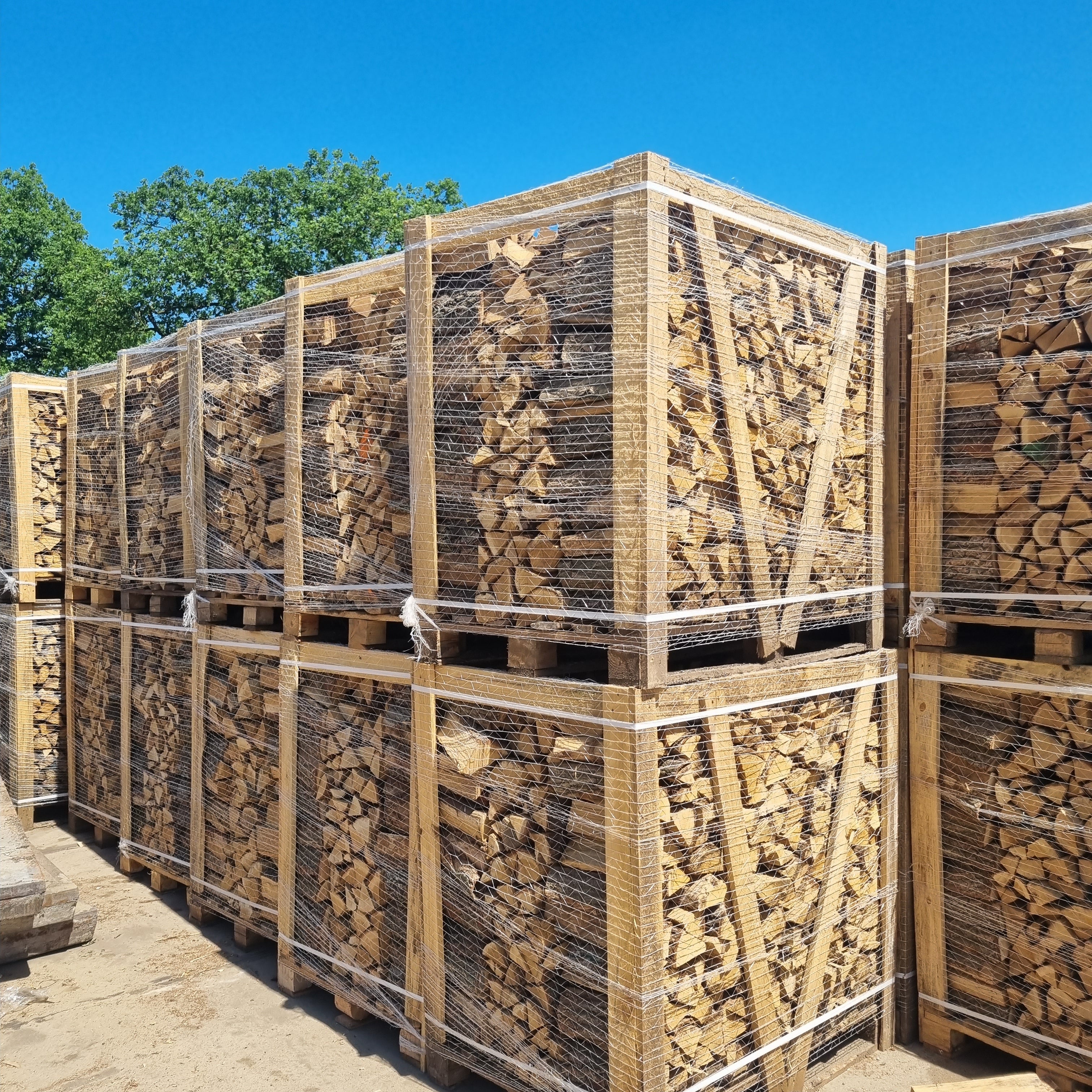Ovengedroogd Haardhout Mix Eik Beuk Berk Essen 1.1 m³ Gestapeld